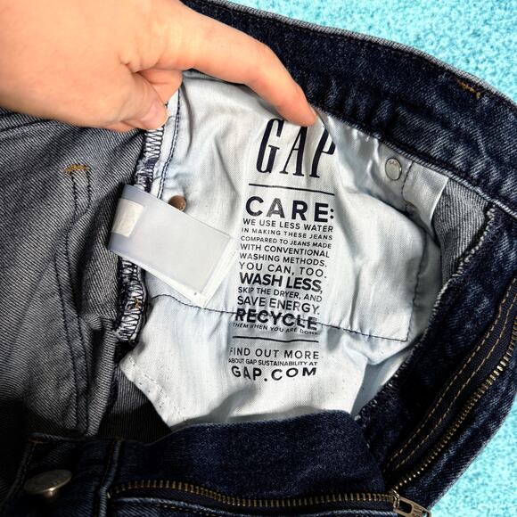 GAP Women’s Y2K Straight Leg Jeans Sz 31/12 Long High Rise 90s Style Dark Indigo - Picture 10 of 16
